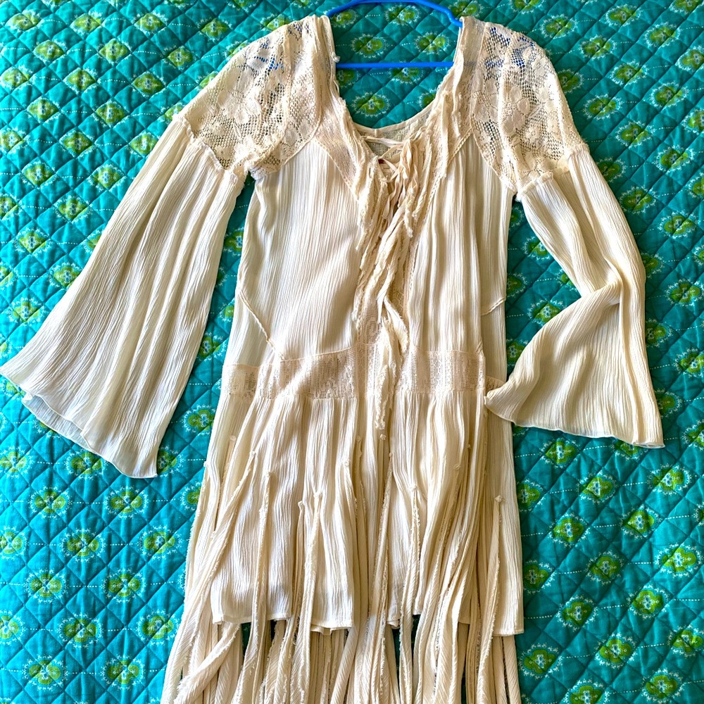 Goddess Free People Dress! Cream colored size S
